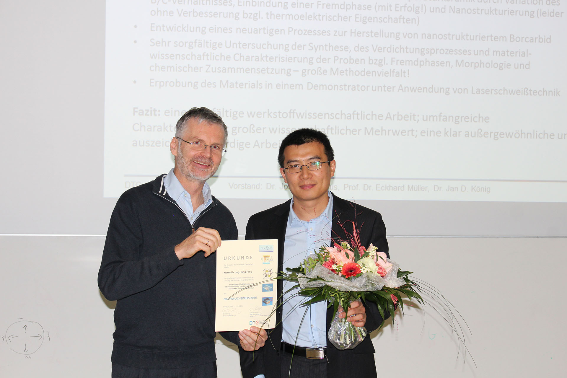 Preisträger des Nachwuchspreises 2016: Dr. Bing Feng